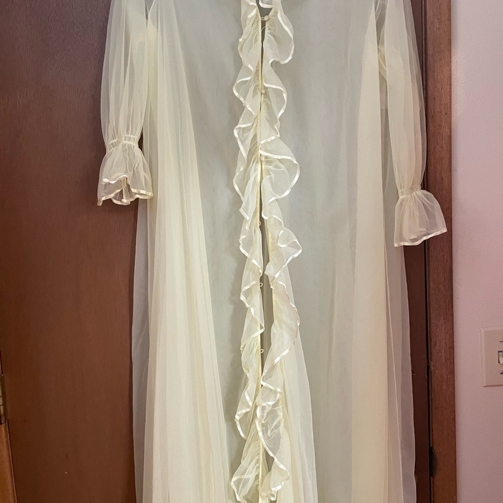 Elegant Sheer Ruffle Robe - Picture 2 of 3